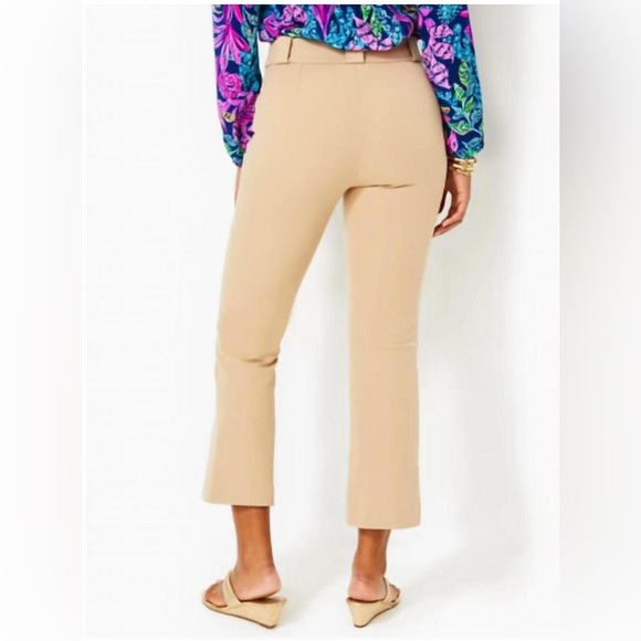 LILLY PULITZER 37" parrish bi-stretch crop flare pant in evening sand.  Size 12 - Picture 2 of 12